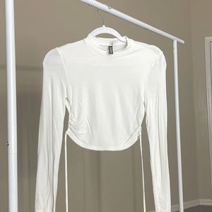 Open Back White Long Sleeve